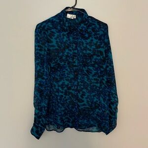 Blue Sheer Leopard Top